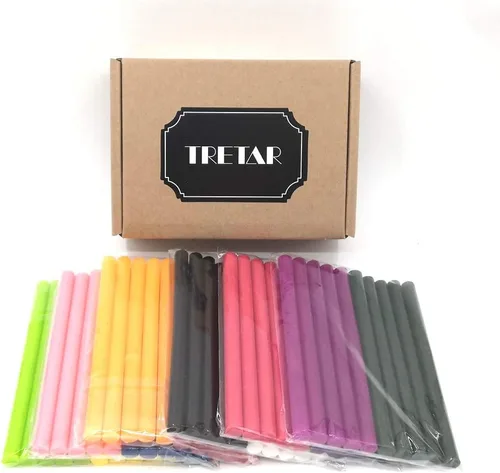Vista 7 de Tretar - Barras de pegamento termofusible de colores, mini barras de pegamento caliente de colores para manualidades, bricolaje, reparación general
