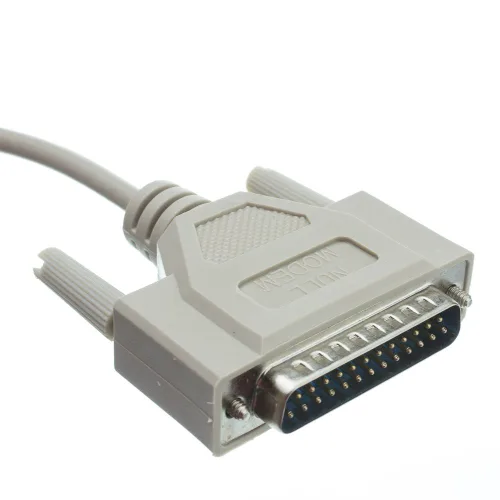 Vista 4 de CableWholesale Cable de módem nulo, cable serie DB9 hembra a DB25 macho, clasificación UL, 8 conductores, beige, DB9 hembra a DB25 macho cable