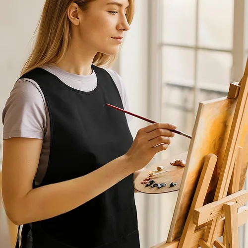 Vista 4 de Larrel Delantal de limpieza, delantal de limpieza para tareas domésticas, delantales de pintura para adultos, cobbler unisex impermeables con 2