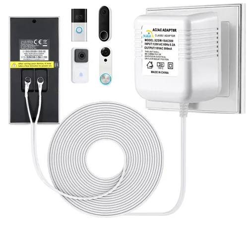 Vista 8 de Transformador de corriente especial para timbre de video, adaptador de corriente de 18V500MA para timbre Ring, compatible con Ring, Nest, Eufy