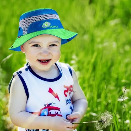 Vista 5 de Gcepls Sombrero plegable transpirable con protección solar para niños y niñas gorra de verano para la playa al aire libre