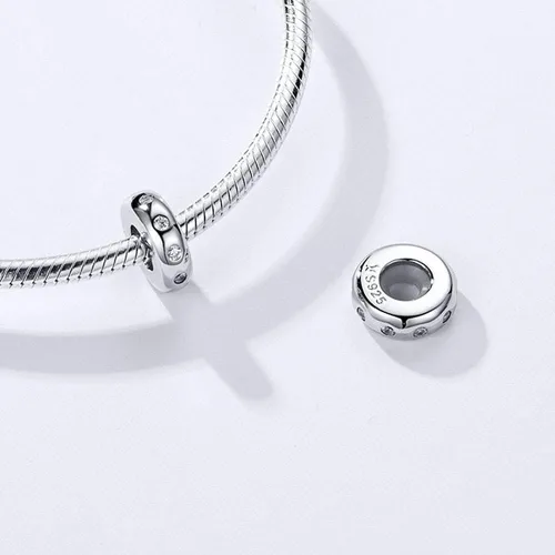 Vista 2 de Abalorio de plata de ley 925 con clip para pulsera Pandora, Plata esterlina, plata de ley
