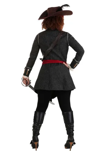 Vista 3 de Disfraz Femenino de Pirata Intrépida Multicolor