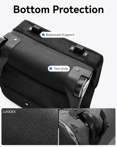 Vista 9 de LUGGEX negro (Carry On Underseat Luggage Black Bagage), Negro -, Equipaje debajo del asiento con ruedas