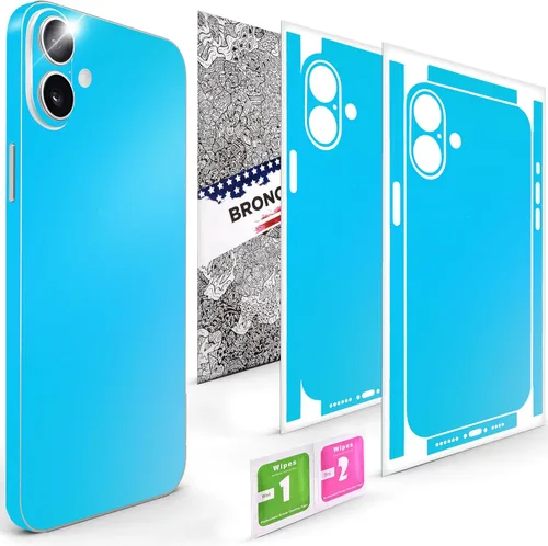 Vista 11 de 2 piezas de Skin Wrap compatibles con iPhone 16 Plus – Película protectora de vinilo delgada para lados y espalda – Ajuste elegante, aspecto premium