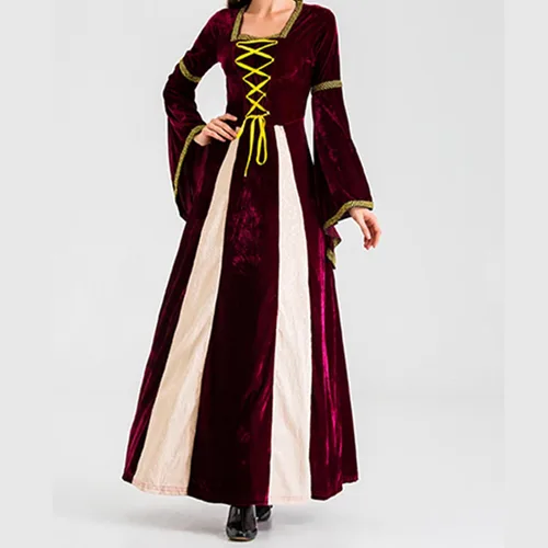 Vista 7 de Renaissance Dress for Women Court Long Dress Victorian Vintage Halloween Cosplay Ren Fair Retro Medieval Maxi Costume