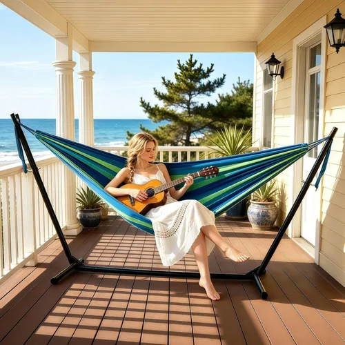 Vista 3 de Hamaca de camping cómoda hamacas de tela con correas de árbol para viajes, patio, jardín, hamaca colgante resistente para interiores y exteriores