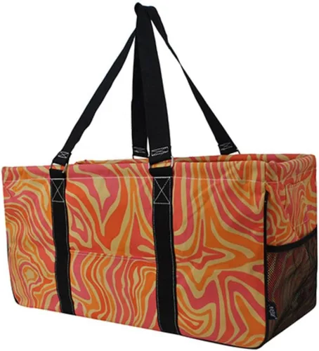 Vista 25 de NGIL Bolsa de comestibles reutilizable extra grande plegable de gran tamaño para comestibles, almacenamiento, picnic, playa, Estampado de vaca