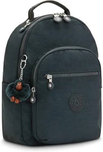 Vista 32 de Kipling Mochila pequeña Seoul para mujer, duradera, correas acolchadas para el hombro con funda para tableta, bolsa, Firma Emb, Mochila para tableta