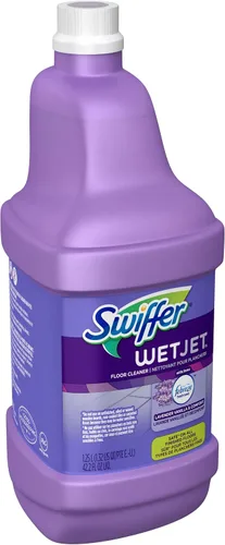 Vista 6 de Recambio de solución limpiadora de pisos Swiffer, lavanda, 42.2 onzas líquidas, paquete de 4