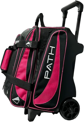 Vista 11 de Pyramid Path Premium Deluxe - Bolsa de bolos de doble rodillo de 2 bolas con gran compartimento separado para zapatos