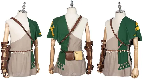 Vista 2 de MZXDY Disfraz de cosplay de Link, juego salvaje de 2 eslabones, conjunto completo de uniforme de lujo para Halloween