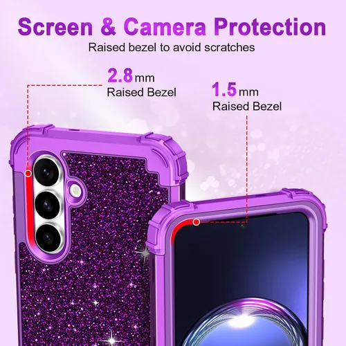 Vista 3 de LONTECT Funda para Galaxy S25 FE 5G a prueba de golpes, tres capas, resistente, híbrida, resistente, funda protectora de alto impacto, para niñas