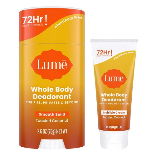 Vista 9 de Lume Desodorante para todo el cuerpo - Crema invisible en tubo mini + paquete de barra sólida - Control de olor durante 72 horas - Sin aluminio