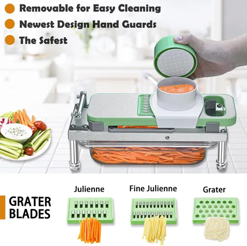 Vista 5 de Picador de verduras, picador de verduras con 10 cuchillas, cortador de cebolla con recipiente, cortador de alimentos Pro todo en 1 (10 cuchillas)