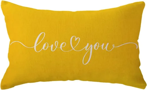Vista 15 de Love You - Fundas de almohada lumbar para parejas, aniversarios, bodas, compromisos, día de San Valentín, 12 x 20 pulgadas (beige)