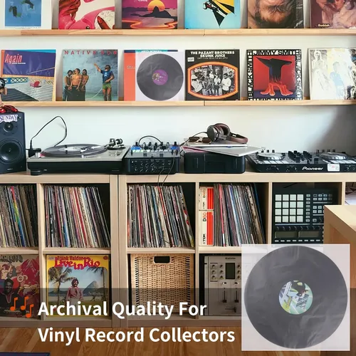 Vista 7 de Fundas interiores para discos de vinilo, 30 fundas interiores de vinilo LP antiestáticas de 12 pulgadas, fundas protectoras de vinilo de plástico