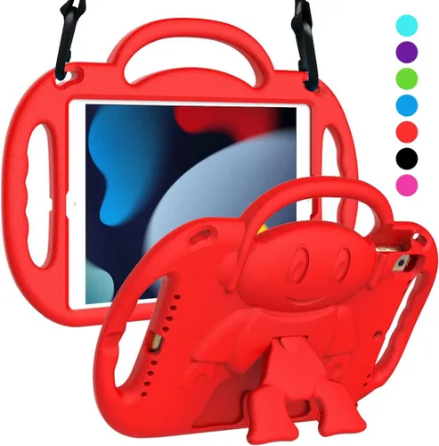 Vista 10 de SUPLIK Funda para niños para iPad de 9ª/8ª/7ª generación (10.2 pulgadas, 2021/2020/2019), Funda resistente a niños para iPad de 10.2" con asa