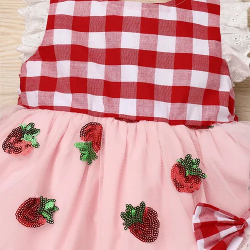 Vista 4 de Toddler Baby Girls 1st Birthday Outfit Cow Butterfly Strawberry Tulle Dress Princess Cake Smash Photo Shoot
