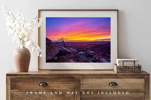 Vista 4 de Great Plains Photography Print (Not Framed) Picture of Vivid Sunset from Summit of Mount Scott in Wichita Mountains in Oklahoma Western Wall Art