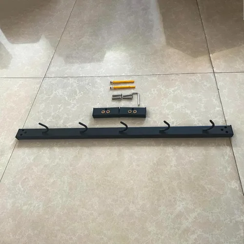 Vista 7 de BLUSLM Organizador de Barra de Jalones Montado en Pared con Ganchos, Estante de Almacenamiento para Gimnasio en Casa para Accesorios de Jalones