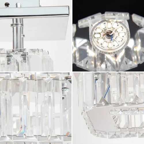 Vista 8 de CLAIRDAI Lámpara de techo de cristal cuadrada de montaje empotrado, lámpara de techo LED moderna, lámpara de techo de cristal para cocina, pasillo