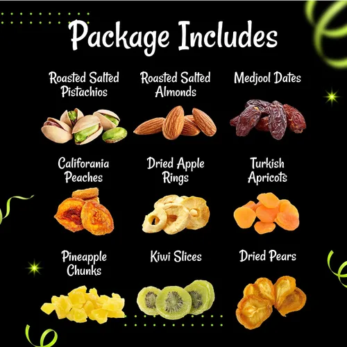Vista 8 de Oh! Nuts Canasta de regalo de frutas secas y nueces - XL 18 variedades de frutas y nueces gourmet surtidas - Caja de regalo para las fiestas - Caja
