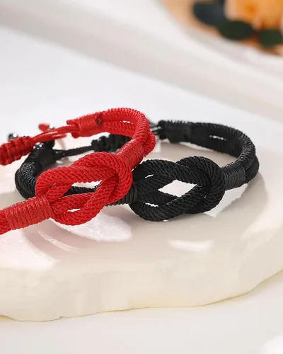 Vista 3 de Eryuor Pinky - Pulseras de nudo de promesa, regalos para parejas, Navidad, aniversario, día de San Valentín, regalos para hombres, mujeres, novio