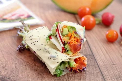 Vista 3 de Norigami Egg Wraps - Proteína de guisante, baja en carbohidratos, fina y saludable, certificado Kosher, sin OMG, sin gluten, 6 envolturas