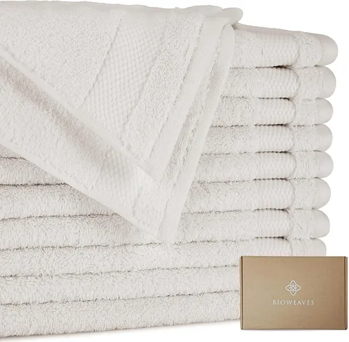 Vista 18 de BIOWEAVES 100% Algodón Orgánico 700 GSM Suave Juego de Toallas Premium de 6 Piezas Certificado GOTS, 2 Toallas de Baño, 2 Toallas de Mano y 2 Paños