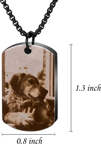 Vista 2 de Fanery Sue Collar personalizado para cenizas de mascotas para perros y gatos, foto y texto personalizados, regalo de condolencia, regalo