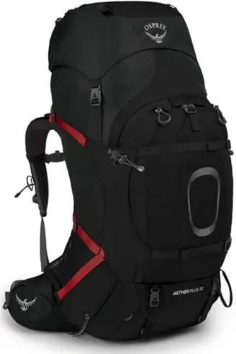 Vista 6 de Osprey Aether Plus 70 - Mochila de mochilero para hombre, verde Axo, S/M