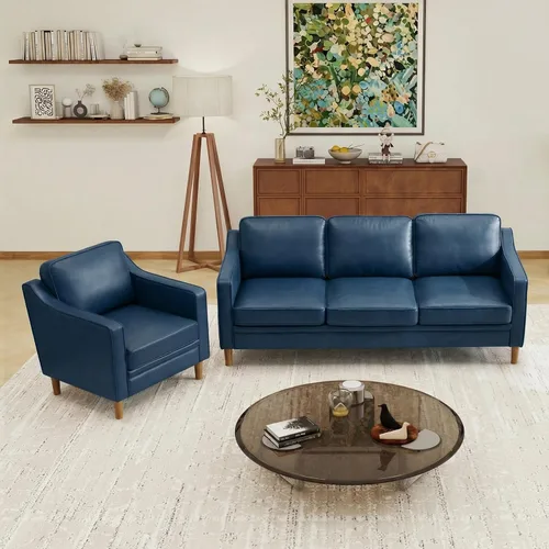 Vista 22 de Kingfun Sofá en Forma de L de 88", Sofá Seccional de Chenilla, Sofás Modernos de Mediados de Siglo con Marco de Madera Maciza para Sala de Estar