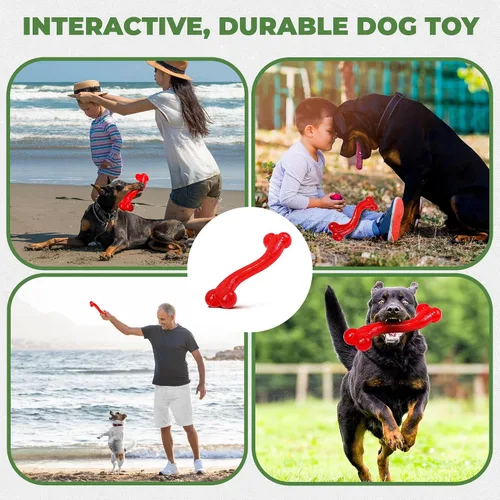 Vista 7 de Ethical Pets juguete hueso de perro en forma de “S” de hule indestructible, prácticamente fuerte para jugar, juguete para masticar para perros de 12