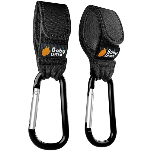 Vista 8 de Baby Uma Ganchos de cochecito para bolsas (paquete de 2) – Clips y ganchos universales para cochecito, antideslizantes con apertura con una sola