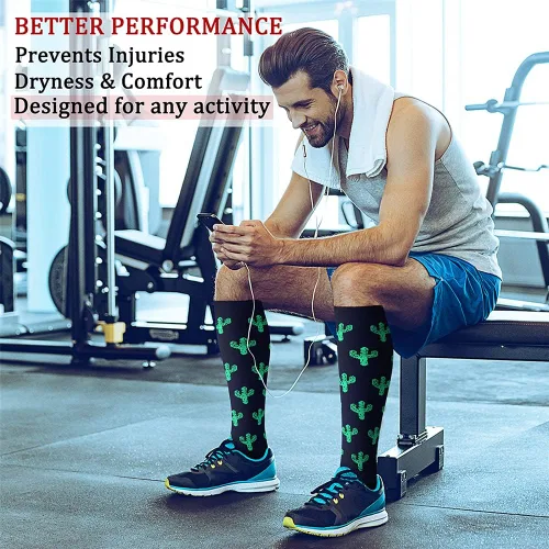 Vista 3 de CHARMKING 6 pares de calcetines de compresión para mujeres y hombres, el mejor apoyo para enfermeras, correr, atletismo, viajes de vuelo