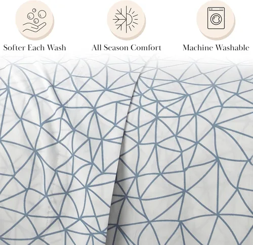 Vista 54 de Southshore Fine Living, Inc. Colección Winter Brush, juego de sábanas de 3 piezas para cama individual, sábana bajera con bolsillo profundo de 14
