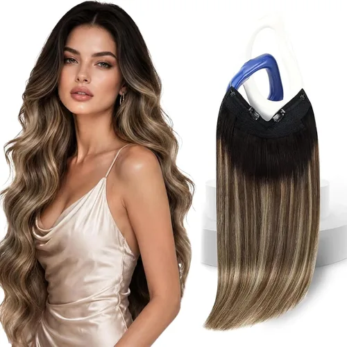 Vista 31 de Sunny - Extensiones de cabello humano real, con cable/hilo y clips ajustables, aplicación invisible, 2.82 onzas, 12 pulgadas, color rubio cenizo