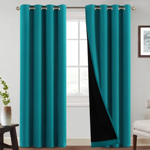 Vista 25 de PrinceDeco Cortinas 100% opacas de 54 pulgadas de largo, completamente opacas, tratamiento de ventanas, cortinas forradas con aislamiento térmico
