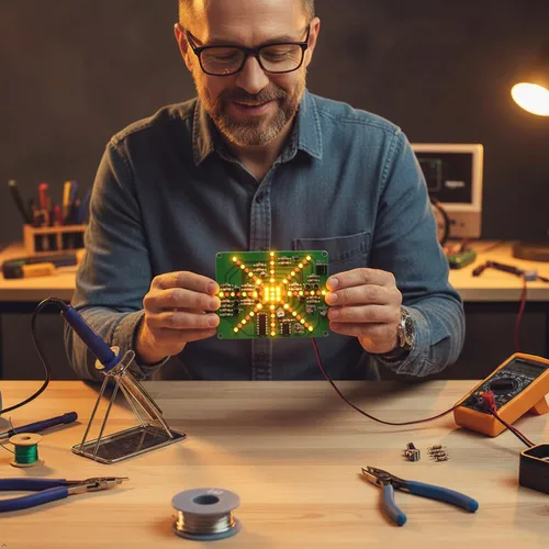 Vista 2 de Gikfun Electrónica LED intermitente luces que sueldan práctica Junta PCB DIY Kit EK1874