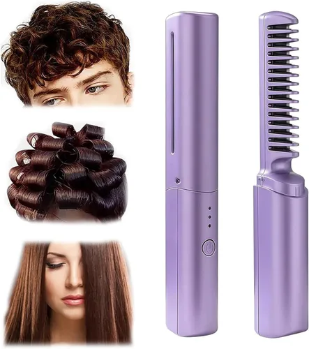 Vista 7 de Peine de peluquería de cerámica, cabello suave, sin encrespamiento en cualquier momento y en cualquier lugar, domina el encrespamiento y alisa tu