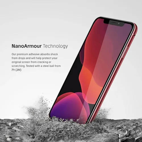 Vista 2 de FLOLAB NanoArmour - Protector de pantalla para iPhone 11 Pro Ultra Clear el mejor vidrio templado para iPhone, duradero, suave como mantequilla
