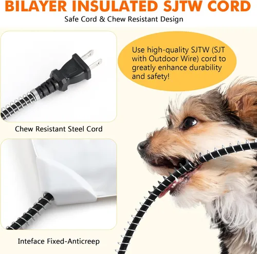 Vista 3 de Almohadilla térmica para gatos Pecute para interior y exterior, impermeable IPX7, almohadilla térmica para perros con auto-inflación para mayor