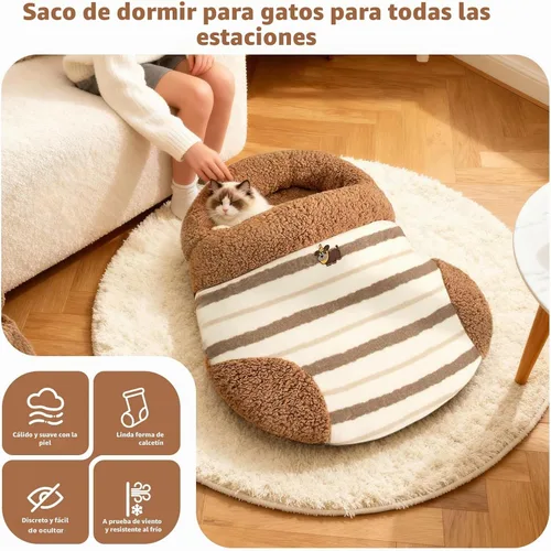 Vista 7 de Saco de dormir para gatos Camas para gatos de interior Saco de dormir