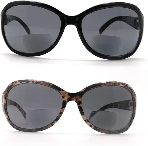 Vista 5 de 2 pares de lentes de sol de lectura bifocales para mujer, protección UV vintage