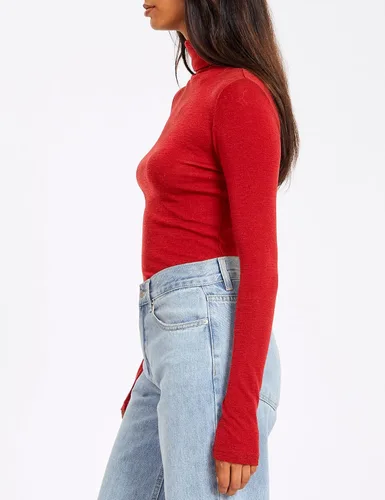Vista 3 de SUNBS Camisas de manga larga de cuello alto para mujer, 3 piezas, cuello alto, moda de otoño, 2023, ajuste delgado, ropa interior térmica de invierno
