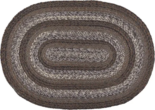 Vista 4 de Colección trenzada prémium Night Shadow Estilo primitivo, rústico, campestre Yute/algodón 30 días sin riesgo Alfombra