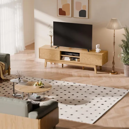 Vista 7 de TOLEAD Soporte para TV de 59", Soporte de Televisión Moderno de Mediados de Siglo para TV de 43/55/65 pulgadas, Consola de TV de Perfil Bajo