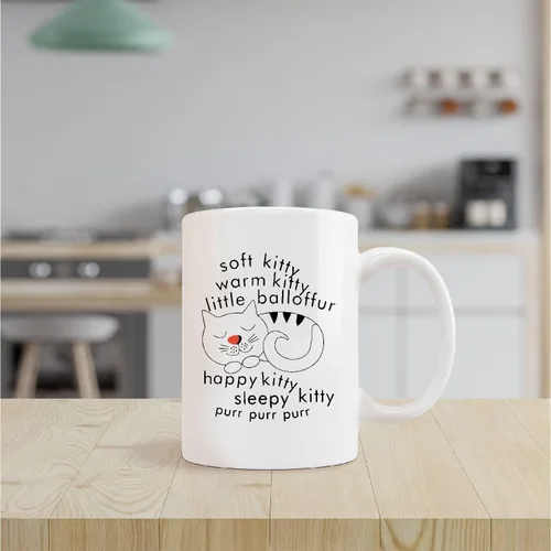 Vista 2 de Kunlisa Soft Kitty Warm Kitty Little Balloffur - Taza de cerámica de 11 oz, taza de té con leche, regalos para amantes de los gatos, amantes