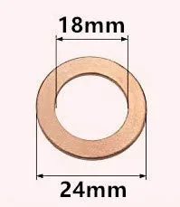 Vista 2 de M18 - Anillo de sellado de cobre para arandela plana, 0.709 in de diámetro interior, 0.945 in de diámetro exterior y 0.059 pulgadas de grosor, 20